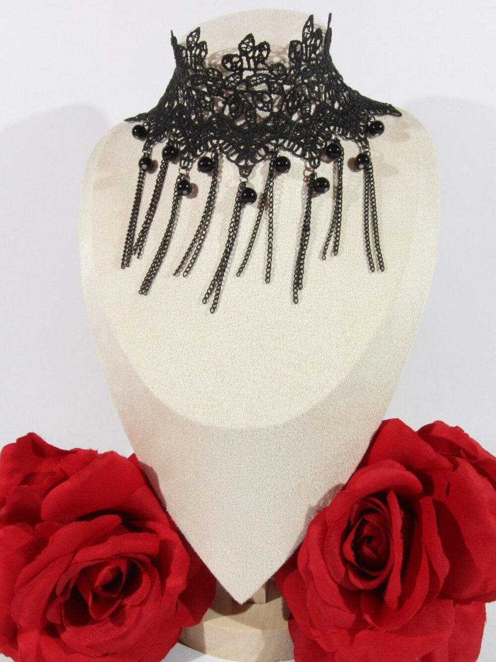 Vintage Black Gothic Lace Choker Necklace